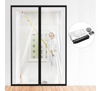 Amylove Zipper 60 x 102 Inch Dust Barrier Door Kit Construction Door Barrier 5 x 8.5 ft Reusable Plastic Curtain Cover Containment Standard Doorway Temporary Wall Screen Sheeting for Bathroom Hallway