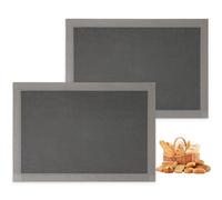 AMYONE Perforated Silicone Baking Mats, 2 PCS Gray Mesh Baking Mats for Half Sheet, Non-Stick Reusable Eclair Oven Liners for Homemade Bread/Pizza/Sugar Cookie 11 5/8" x 16 1/2", Deep Space Grey