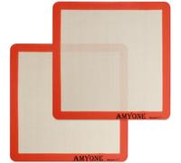 AMYONE Square Silicone Baking Mats for 11 Inch Cake Pan/11x11 Cheesecake Pan/Toaster Oven/XL Air Fryer, Food Grade Silicone Baking Sheet Liners for Cookie/Cake/Pastry/Torte, Non-Stick, Reusable 2 PCS