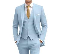 Amyox Men's Slim Fit 3 Piece Suit Set with Tie