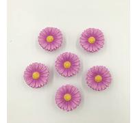 Amyoxu Vintage Purple Daisy Flower Drawer Pulls Hand Painted Resin Drawer Pulls 6 Pack