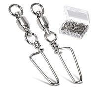 AMYSPORTS High Strength Fishing Snap Swivels Ball Bearing, Stainless Fishing Swivels Saltwater Corrosion Resistance Barrel Swivel for Freshwater Fishing 25pcs 18lbs