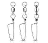 AMYSPORTS Stainless Connector Fishing Snap Swivel High Strength Bearing Swivel Fishing Lock Rolling Swivels Snap Tackle Stainless Steel for Saltwater Freshwater 24pcs 29lbs