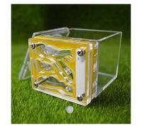 AMYSTY Ant Farm For Study Square Ant Farm Acrylic Ant Castle Clear Handmade Ant Habitat Unique Educational Ant Colony Ecosystem Ant House For Observing(Yellow)