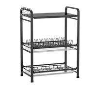 AMYSTY Dish Drying Rack Easy Clean 3 Tier Dish Rack With Drainer For Kitchen Counter Top Stainless Steel Dryer For Small Kitchens