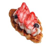 AMYSTY Fake Cake Model Decoration 8pcs Fake Waffle Cake Food Model Simulation Realistic Imitation Faux Waffle Replica Pastries Artificial Fake Food Display(A)