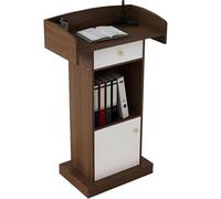 AMYSTY Lectern Podium Heavy With Storage Rack Podiums Practical Lecterns With Baffle Design Podium Stand Pulpits For Churches Conference School(E)