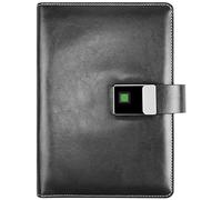 AMYSTY Notebook Note Book Fingerprint Lock Notebook High-end Leather Journal A5 200 Pages, Work Meeting Record Notebook For Men And Women Adult Gifts Notebook For Office(B)