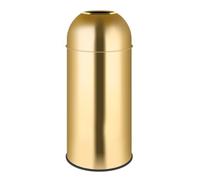 AMYSTY Outdoor Bin Commercial Trash Can Dustbin Open Top Dome Trash Can Commercial Metal Trash Can For Hotel Mall Cafes Outdoor Dustbins 48L Hotel Garbage Bin Waste Bin(Gold)