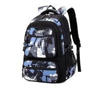 Amythe Backpack Teenager Boys School Backpack - 40L School Bag for Primary School 5+, Real School & University, Fashionable Daypack for Travel, Casual 16 Inch Laptop Backpack Men, Black, Blue graffiti