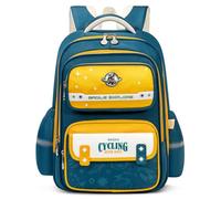 Amythe Children's Backpack, Children's Elementary School Backpack for Grades 1-5, Ergonomic Boy School Backpack, 6-12 Years, Chest Strap, Reflective Stripes, Waterproof for the Shield, Petroleum Green