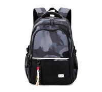 Amythe School Backpack for Boys, Black Back to School Book Bag for Secondary School, Lightweight Casual Backpacks for Kids, Personalised Nylon Travel Rucksack for Men