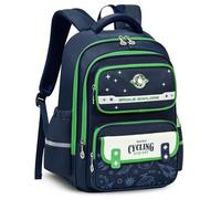 Amythe School Bag Boys 1st - 5th Grade with Reflective for School, Royal Blue Green, 32 x 11 x 21 cm, Rucksack Backpacks