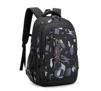 Amythe School Bag for Boys, Black Rucksack for Secondary School, Bookbag for Teenagers College Students, 15.6 inch Laptop Backpack, Casual Travel Daypack Perfect for Ages 9+