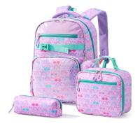 Amythe School Bag Set 3-Piece School Backpack Boys from 1st Class Backpack Children with Ergonomic Lightweight 18L Reflective Backpacks Primary School Waterproof with Chest Strap, rainbow