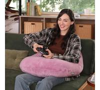 AmyWtb Ergonomic U-Shape Gaming & Lap Pillow - Crochet Pillow & Reading Support Pillow with Arm Relief, Comfort for Gamers, Crafters & Book Lovers (purple)