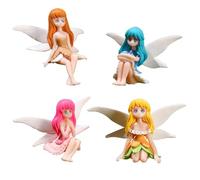 AMYXIYUAN 4Pcs Beautiful Fish Tank Mermaid Ornament Durable Fairy Garden Miniature Micro Landscape Adorable Floral Fairy Statues for Home Fish Tank Arts Crafts
