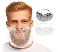 AMZ Medical Supply White Disposable Beard Nets for Men Food Service Disposable, 19 x 9 Inch. 100 Pack Nylon Disposable Beard Covers Nets for Cooking with Single Loop. Kitchen Beard Guards Food Service