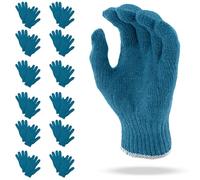 AMZ Pack of 24 Gray Knit Gloves 10" Large Size. Cotton Polyester Gloves. Washable Gloves with Elastic Knit Wrist. Regular Weight Gloves. Seamless Workwear Gloves. Industrial Work Gloves for Men.