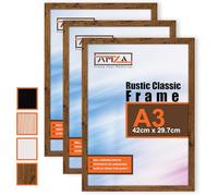 AMZA A3 Black Picture Frame - Premium MDF Frame for Photos & Posters - Ideal for Wall Mounting or Tabletop Display - Acrylic Clear Sheet Sleek & Durable Design - (42 x 29.7cm)