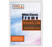 AMZA Picture Frame, 50 x 65cm, Elegant for Photo, Poster, and Wall Mounting, Photo Frames Made with Premium Quality MDF, Available in All Standard & Non-Standard Sizes (White, 50 x 65cm)