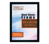 AMZA Picture Frame, 50 x 75 cm, Elegant for Photo, Poster, and Wall Mounting, Photo Frames Made with Premium Quality MDF, Available in All Standard & Non-Standard Sizes (Black, 50 x 75 cm)