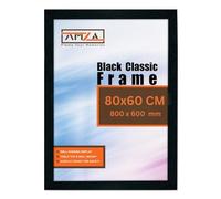 AMZA Picture Frame, 80 x 60 cm, Elegant for Photo, Poster, and Wall Mounting, Photo Frames Made with Premium Quality MDF, Available in All Standard & Non-Standard Sizes (Black, 80 x 60 cm)