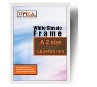 AMZA Picture Frame, A2 Frame Elegant for Photo, Poster, and Wall Mounting, Photo Frames Made with Premium Quality MDF, Available in All Standard & Non-Standard Sizes (White, A2)