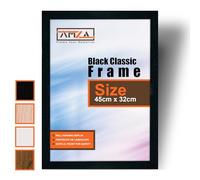 AMZA Picture Frames - Premium Photo and Poster Frames Perfect for Wall Mounting or Tabletop Display. (Black, 45x32 cm)