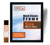 AMZA Picture Frames - Premium Photo and Poster Frames Perfect for Wall Mounting or Tabletop Display. (Black, 50 x 40cm)