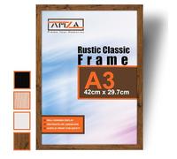 AMZA Picture Frames - Premium Photo and Poster Frames Perfect for Wall Mounting or Tabletop Display. (Rustick, A3)