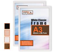 AMZA Picture Frames - Premium Photo and Poster Frames Perfect for Wall Mounting or Tabletop Display. (White, A3 x 2)