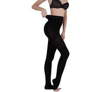 AMZAM Compression Pantyhose for Women Men, 20-30 mmHg Graduated Compression Tights, Opaque Toeless Compression Stockings Waist High Support Tights for Edema, Varicose Veins, DVT, Black S