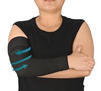 AMZAM® Medical Compression Arm Sleeve for Women & Men, 15-20 mmHg Graduated Compression Brace with Silicone Band for Pain Relief, Lymphedema, Edema, Swelling, Arthritis, Black 2XL