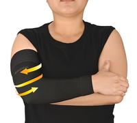 AMZAM® Medical Compression Arm Sleeve for Women & Men, 20-30 mmHg Graduated Compression Brace with Silicone Band for Pain Relief, Lymphedema, Edema, Swelling, Arthritis, Black L