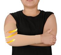 AMZAM® Medical Compression Arm Sleeve for Women & Men, 20-30 mmHg Graduated Compression Brace with Silicone Band for Pain Relief, Lymphedema, Edema, Swelling, Arthritis, Beige XL