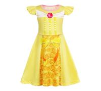 AmzBarley Girls Nightdress Girls' Nighties Kids Princess Night Dress Nightgown Nightie Sleepclothes Pajamas Nightclothes Nighty Yellow 9-10 Years 150