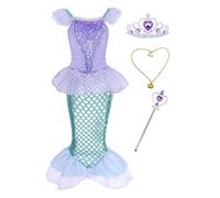AmzBarley Mermaid Costume Kids Princess Costumes for Girls Party Fancy Dress up Clothes Birthday World Book Day Halloween Dresses 5-6 Years 120