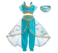AmzBarley Princess Costumes for Girls Kids Arabian Costume Dressing up Clothes Cosplay Themed Party World Book Day Fancy Dress Age 5-6 Years 120