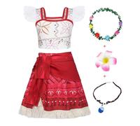 AmzBarley Princess Costumes for Girls Kids Party Fancy Dress up Dresses Birthday Outfit Halloween World Book Day Cosplay Dressing up Clothes Red Age 2-3 Years 100