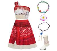 AmzBarley Princess Costumes for Girls One Shoulder Dress up Fancy Dress Kids Themed Party Cosplay World Book Day Halloween Costume Accessories Age 5-6 Years 120