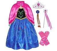 AmzBarley Princess Costumes for Girls Themed Party Fancy Dress Kids Dressing up Clothes Halloween World Book Day Birthday Costume Age 5-6 Years 120