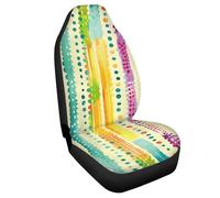 Amzbeauty 1 Pack Car Front Seat Cover Watercolor Dot Stripe Print Auto Interior Accessories Universal Bucket Seat Protector Fit SUV Sedan