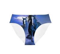 Amzbeauty 3D Horse Design Underwear for Women Soft Funky Knickers Ladies Mid Rise Briefs Basic Pants Tummy Control Briefs