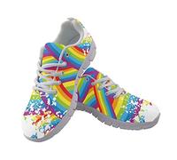 Amzbeauty Adult Rainbow Waves Print Men's Trail Running Shoes Men Funky Shoes Jogging Gym Fitness Trainer