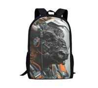 Amzbeauty Astronaut Highland Cow Black Backpack for Boys Girls Kids Animal Print School Backpack Back to School Gifts