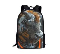 Amzbeauty Astronaut Highland Cow Carry On Backpack for Boys Girls Kids Animal Print School 17 inch Bookbag Back to School Gifts