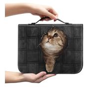 Amzbeauty Bible Covers for Women Men PU Leather Book Case Bible Bag Tote Book Carrying Case Accessories Christian Gifts Lovely Cat Print