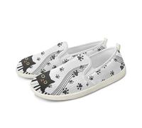 Amzbeauty Casual Mesh Women Slip On Footwear EVA Sole for Lightweight Comfort Breathable Design Ideal for Daily Activities Piano Cat Print