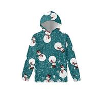 Amzbeauty Christmas Snowman Kids Sports Hoodie Girl Boys Cartoons Xmas Print Jumper Top Shirt Casual Sweatshirts Age 6-16